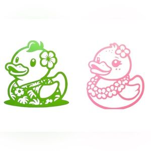 Rubber Ducks Hawaiian 2 Vinyl Car Truck Window Laptop Decal Bumper Sticker